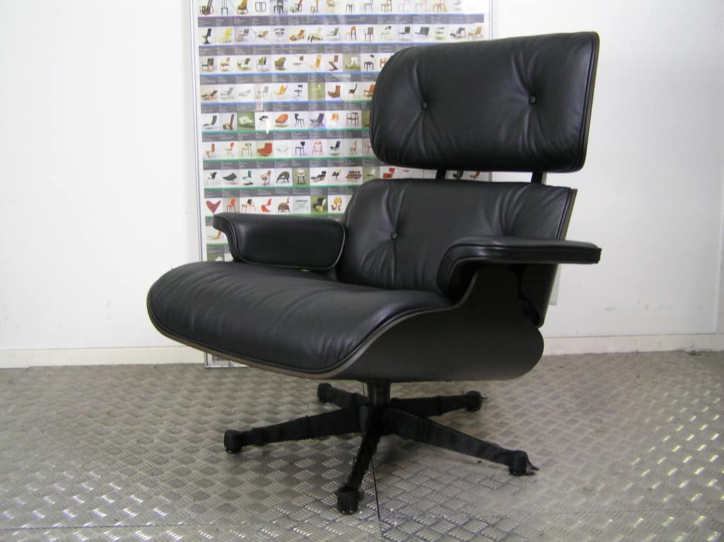Kiwi Rang kroon 2 Vitra Eames Lounge Chair met Ottoman, volledig zwart, XL | DoDesign