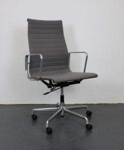 Vitra Eames EA 119 bureaustoel, grijs hopsak, aluminium
