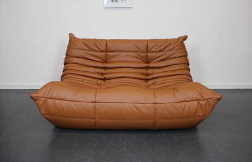 Ligne Roset Togo 2-zits, Cognac leer