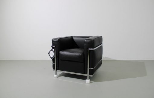 Cassina LC 2 fauteuils, zwart leer, nieuw