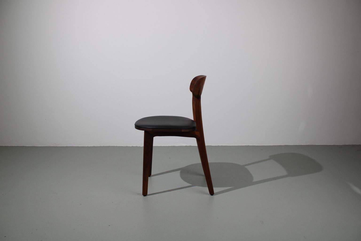 Artisan Tanka chair, Europees walnoot, zwart leer - Afbeelding 2