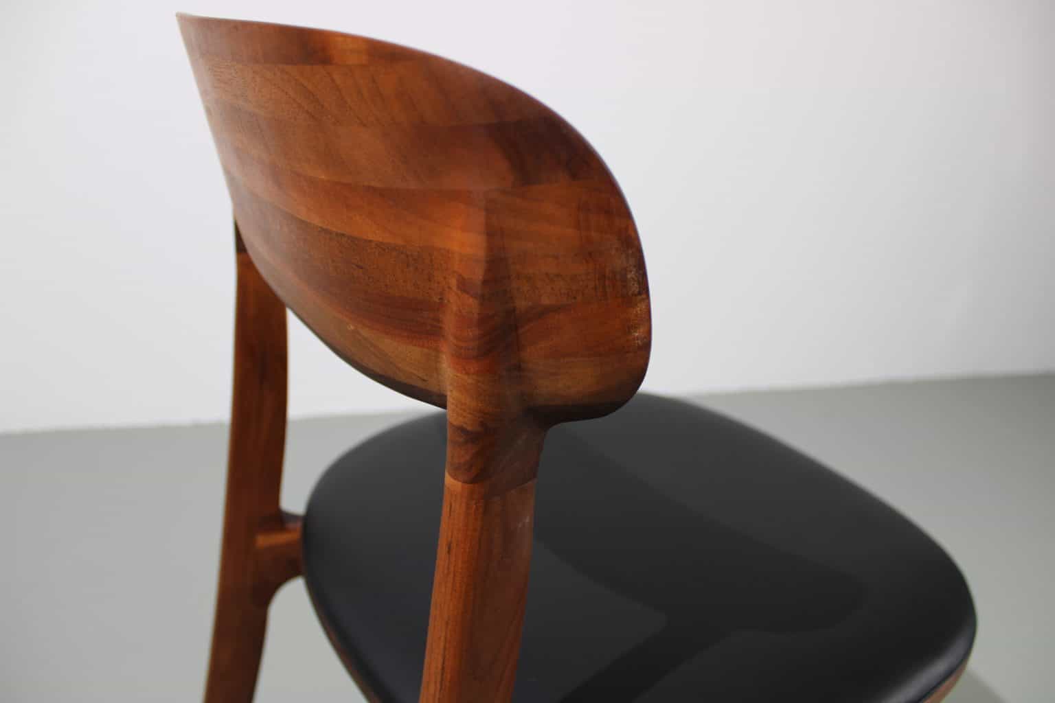 Artisan Tanka chair, Europees walnoot, zwart leer - Afbeelding 5
