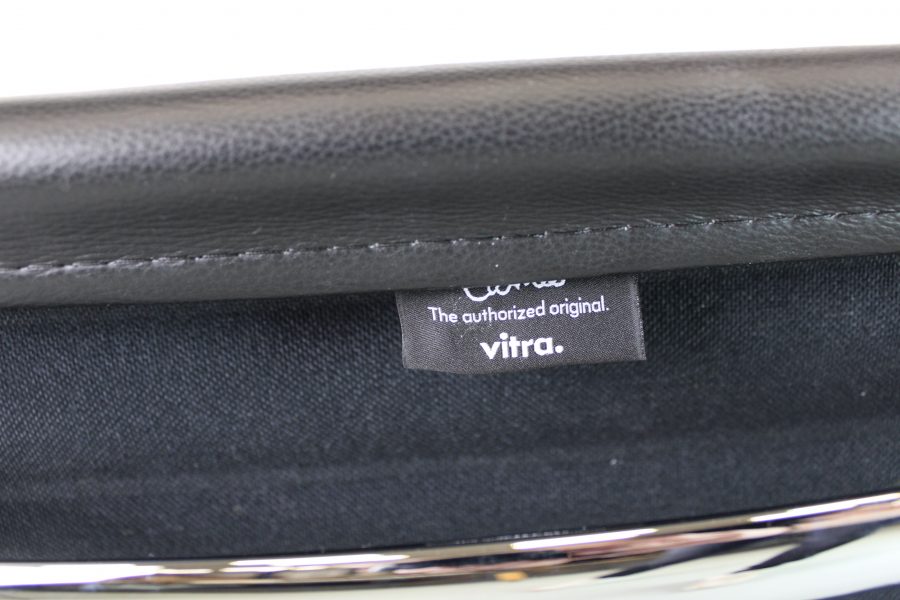 Vitra Eames EA 108 stoel, Chroom, zwart leer, Als nieuw - Afbeelding 7