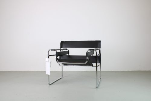 Knoll Wassily Chair, zwart tuigleer