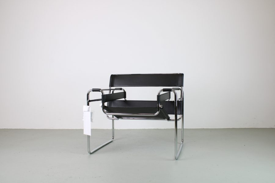 Knoll Wassily Chair, zwart tuigleer