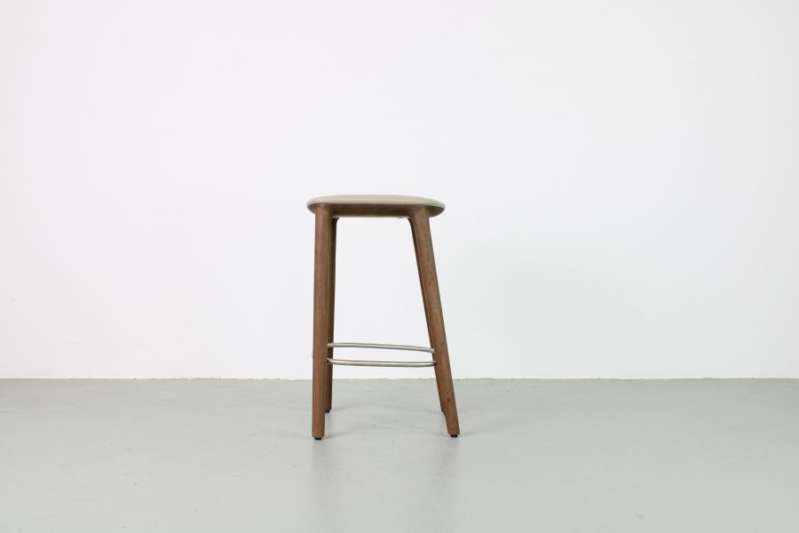 Artisan Neva barkruk, Walnoot, taupe zitting - Afbeelding 2