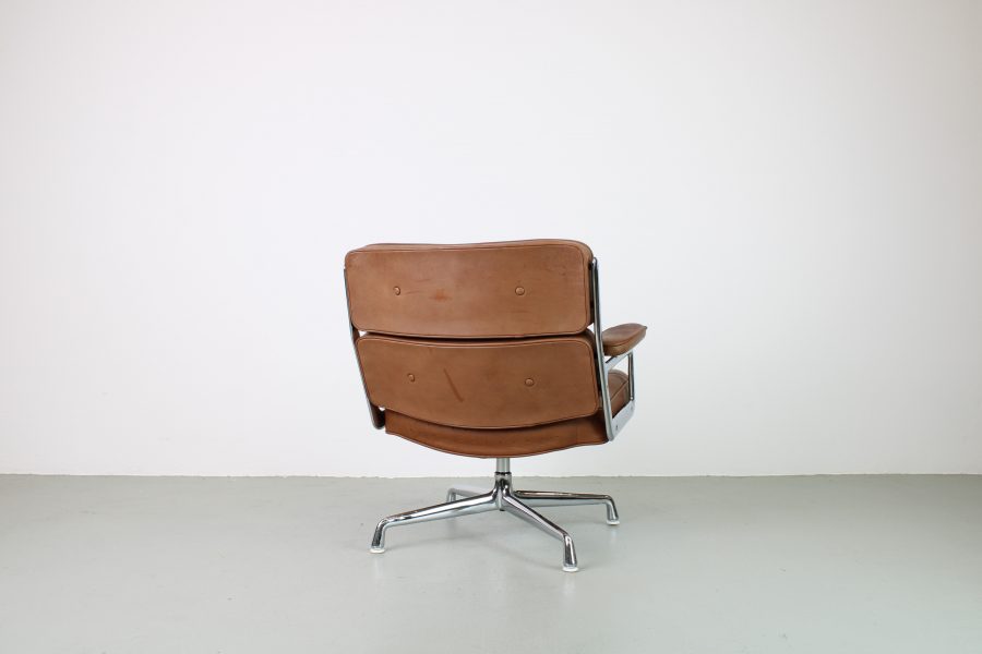 Vitra ES 105 lobbychair, Chroom, Cognac leder - Afbeelding 3