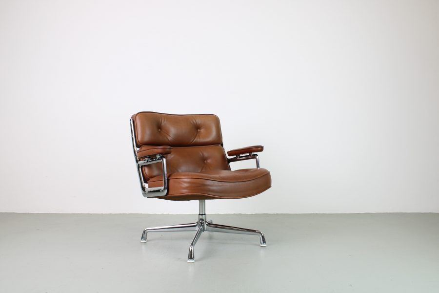 Vitra ES 105 lobbychair, Chroom, Cognac leder - Afbeelding 4