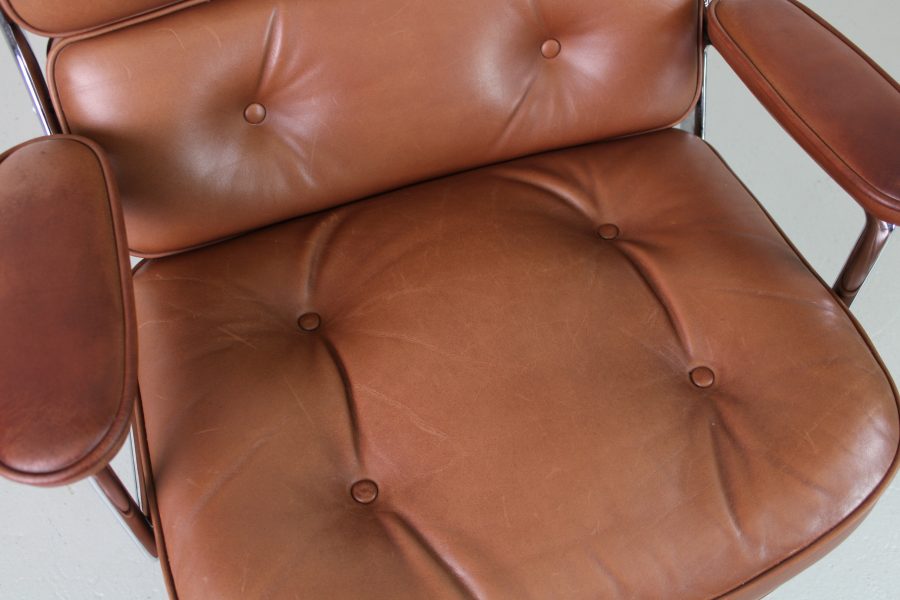 Vitra ES 105 lobbychair, Chroom, Cognac leder - Afbeelding 5