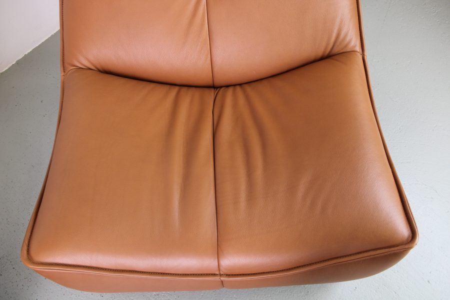 Montis Florence Fauteuil met poef, Cognac leer - Afbeelding 7