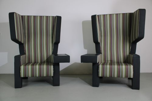 2x Prooff Earchair, Jurgen Bey met Paul Smith bekleding