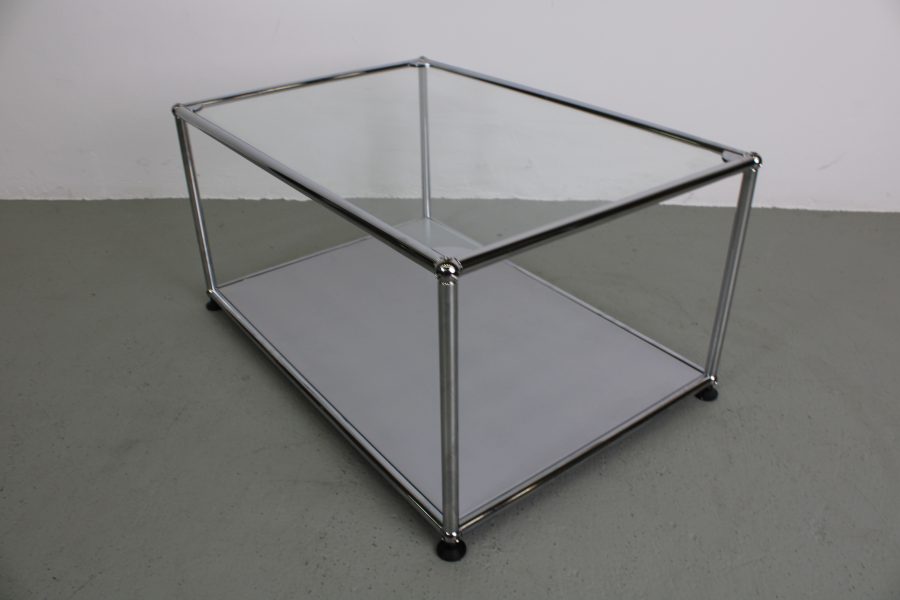 USM Haller salontafel 75/50/35, Matte Silver / Glas - Afbeelding 2
