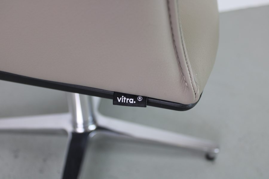 3x Vitra Softshell viersteronderstel, Beige leer - Afbeelding 6