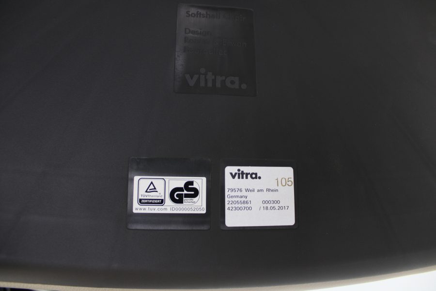 3x Vitra Softshell viersteronderstel, Beige leer - Afbeelding 9