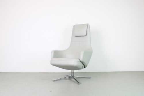 Vitra Repos fauteuil, licht grijs leer